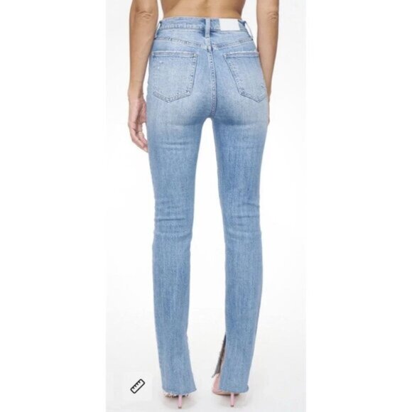 PISTOLA Colleen Slim Boot High Rise Women’s Size 25 Raw Hem Side Slit‎ Slimming - Picture 4 of 16